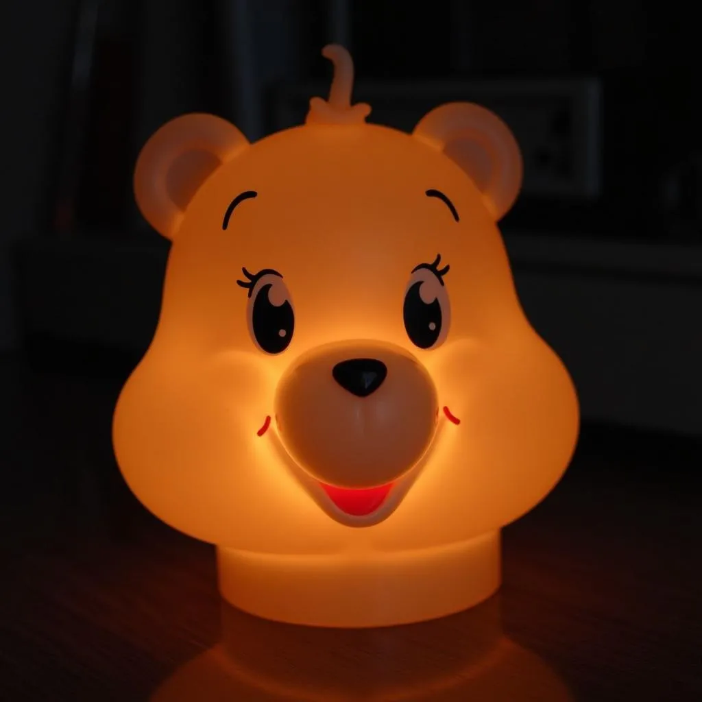 A Care Bear Candle Glowing Softly