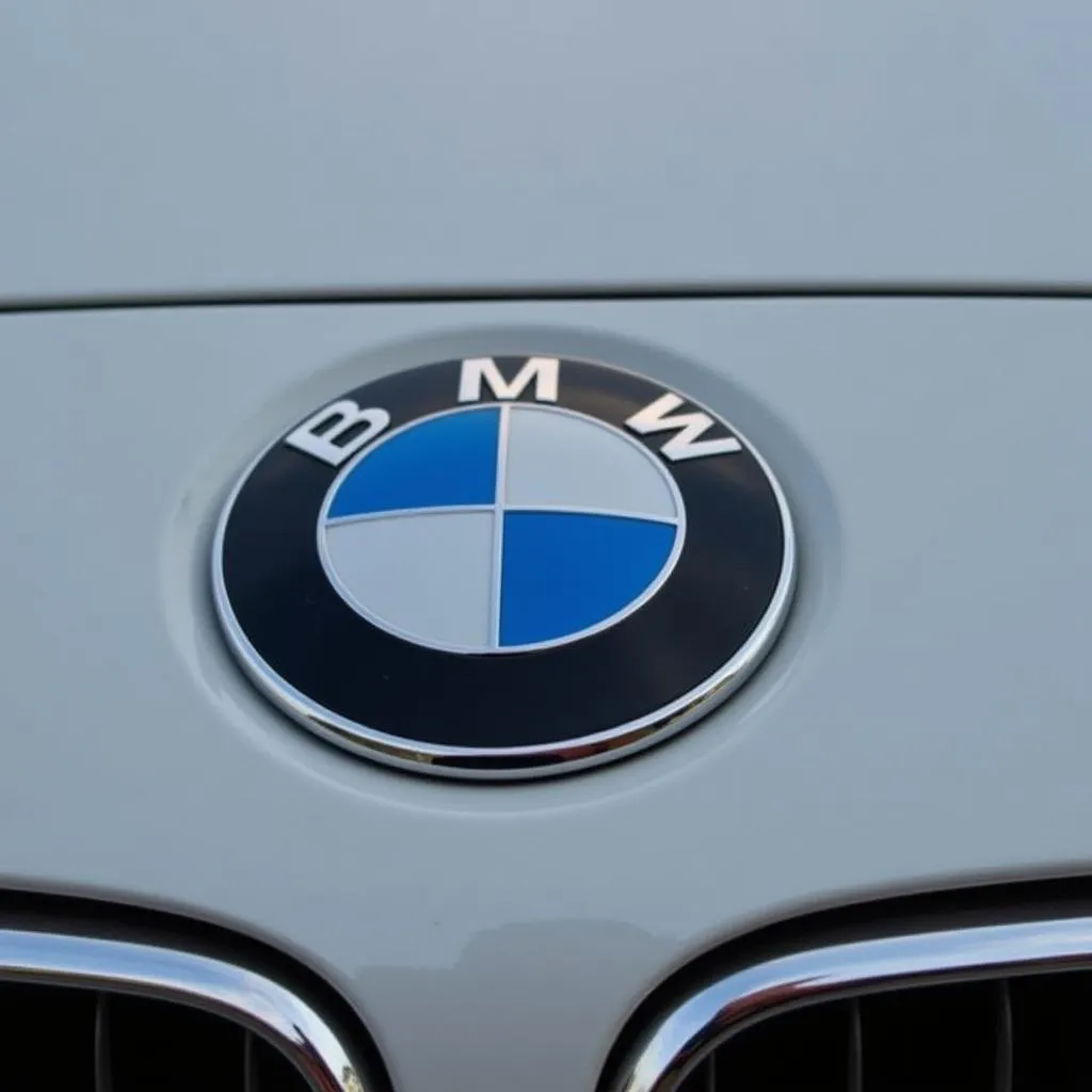 Shiny CPO BMW badge on a car