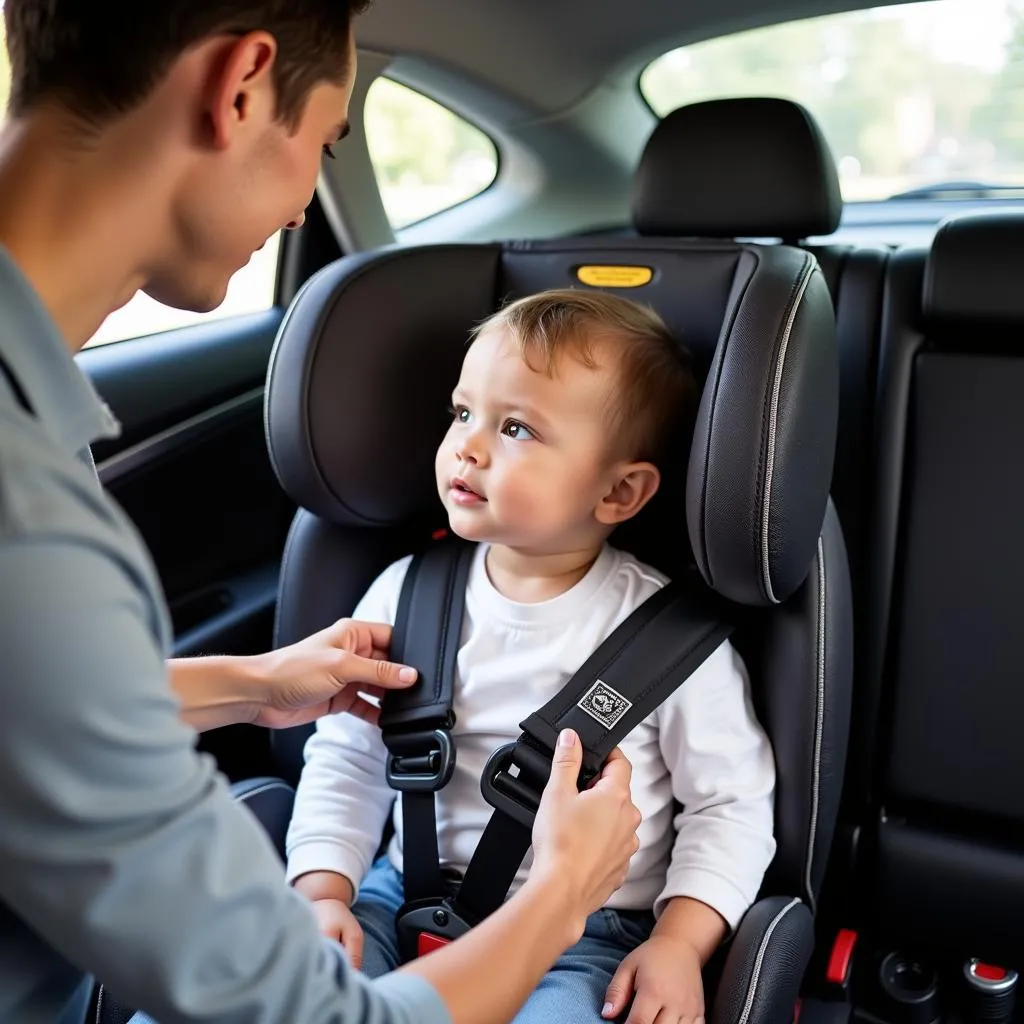 Checking Car Seat Harness for Proper Fit