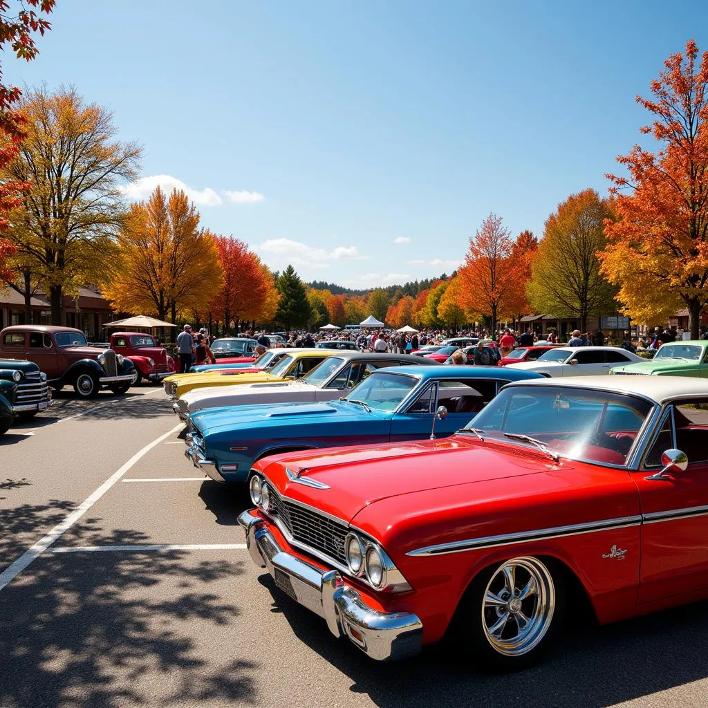 Classic Car Show Displayed Outdoors