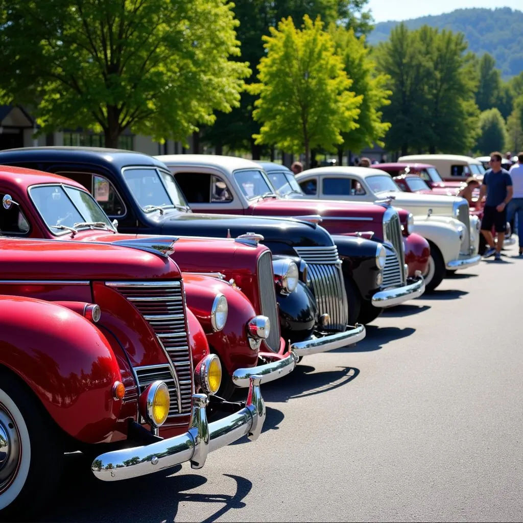 Classic cars on display at Dawsonville GA Car Show