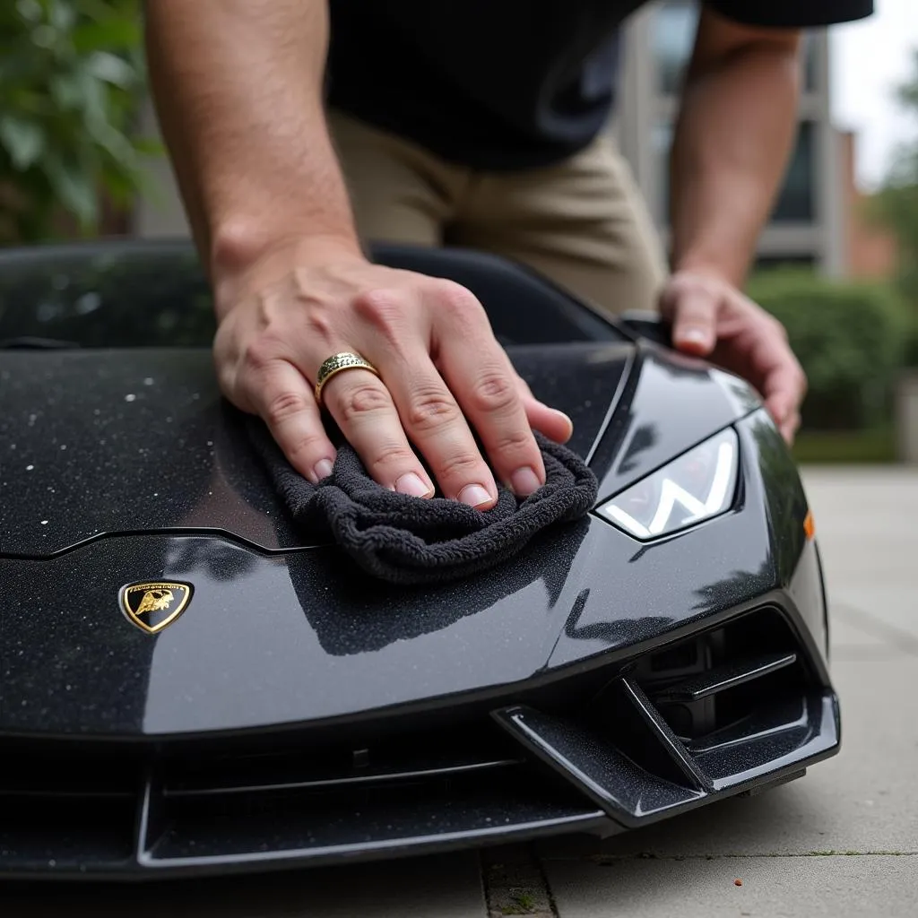 Cleaning a Large Lamborghini Remote Control Car After Use