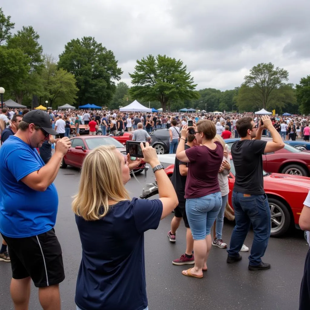 Attendees Photographing Cars at Clifton VA Car Show