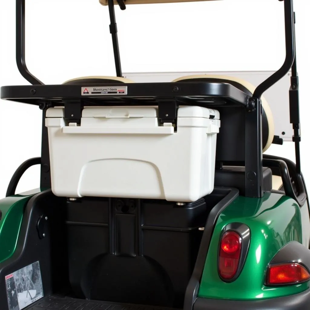 Club car cooler bracket installed on a golf cart