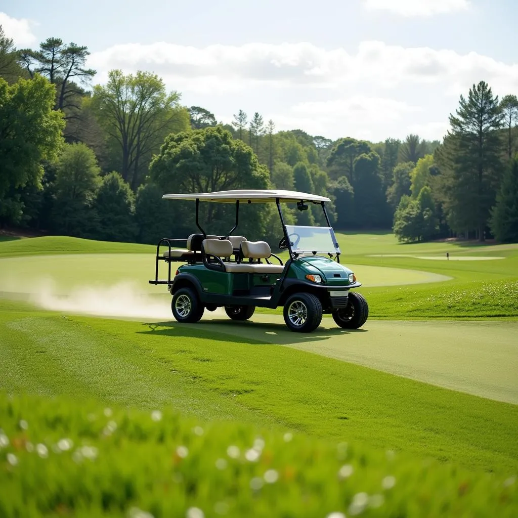 Club Car driving smoothly on a golf course