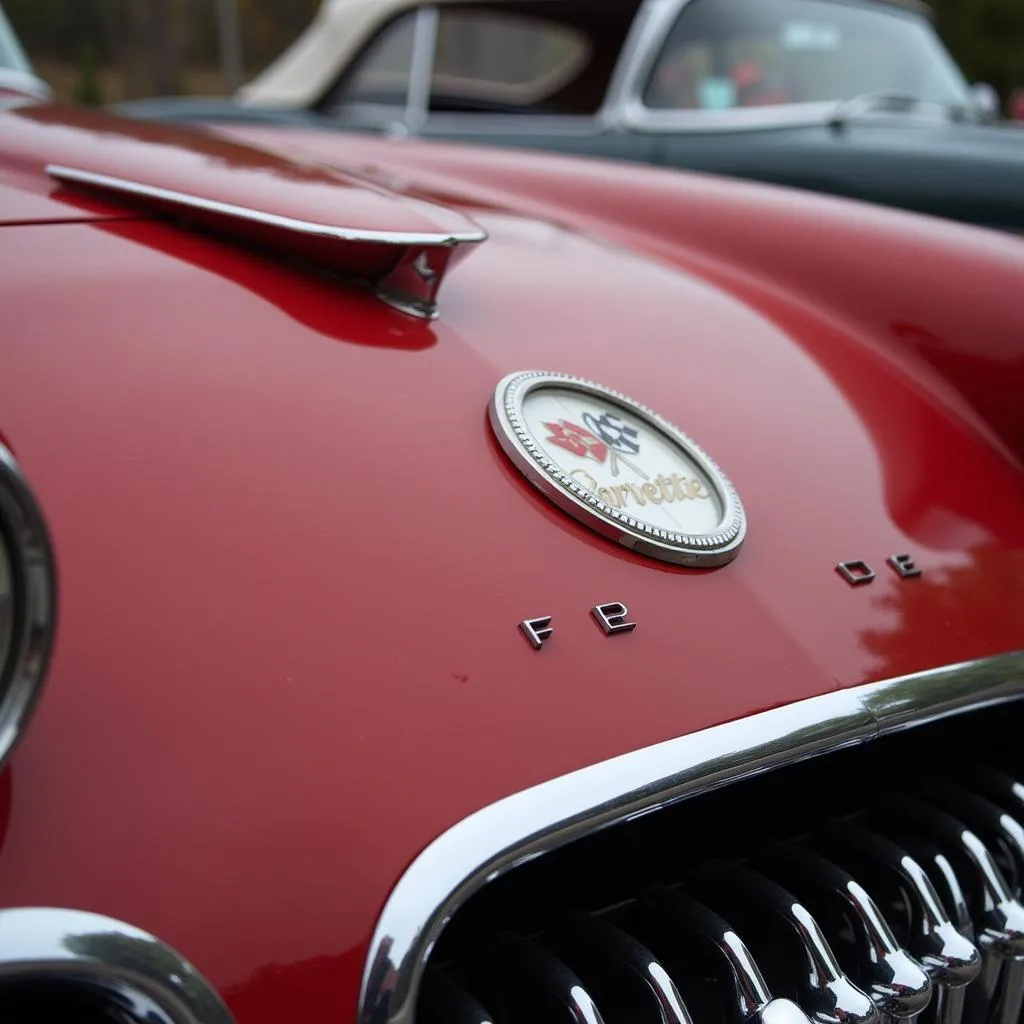 Corvette Car Sign on a Classic Model