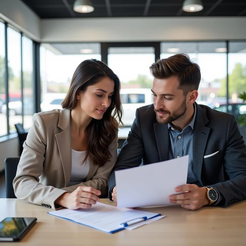 Couple Reviewing Car Loan Documents