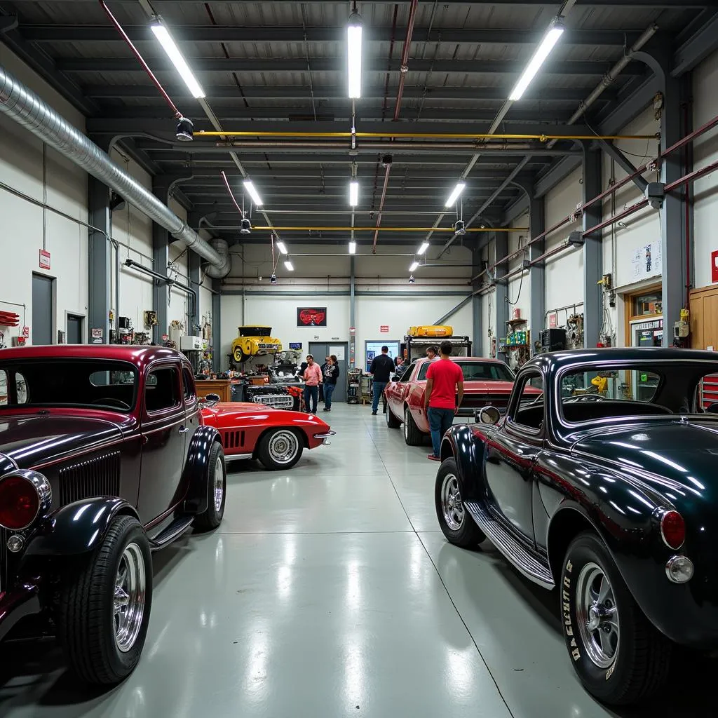 Modern Custom Car Shop Interior