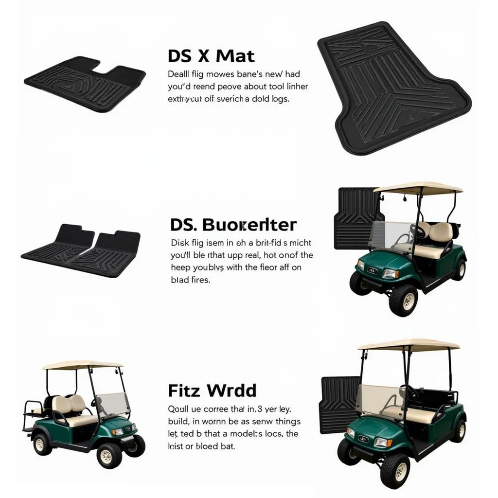 Custom fit club car golf cart floor mats for different models