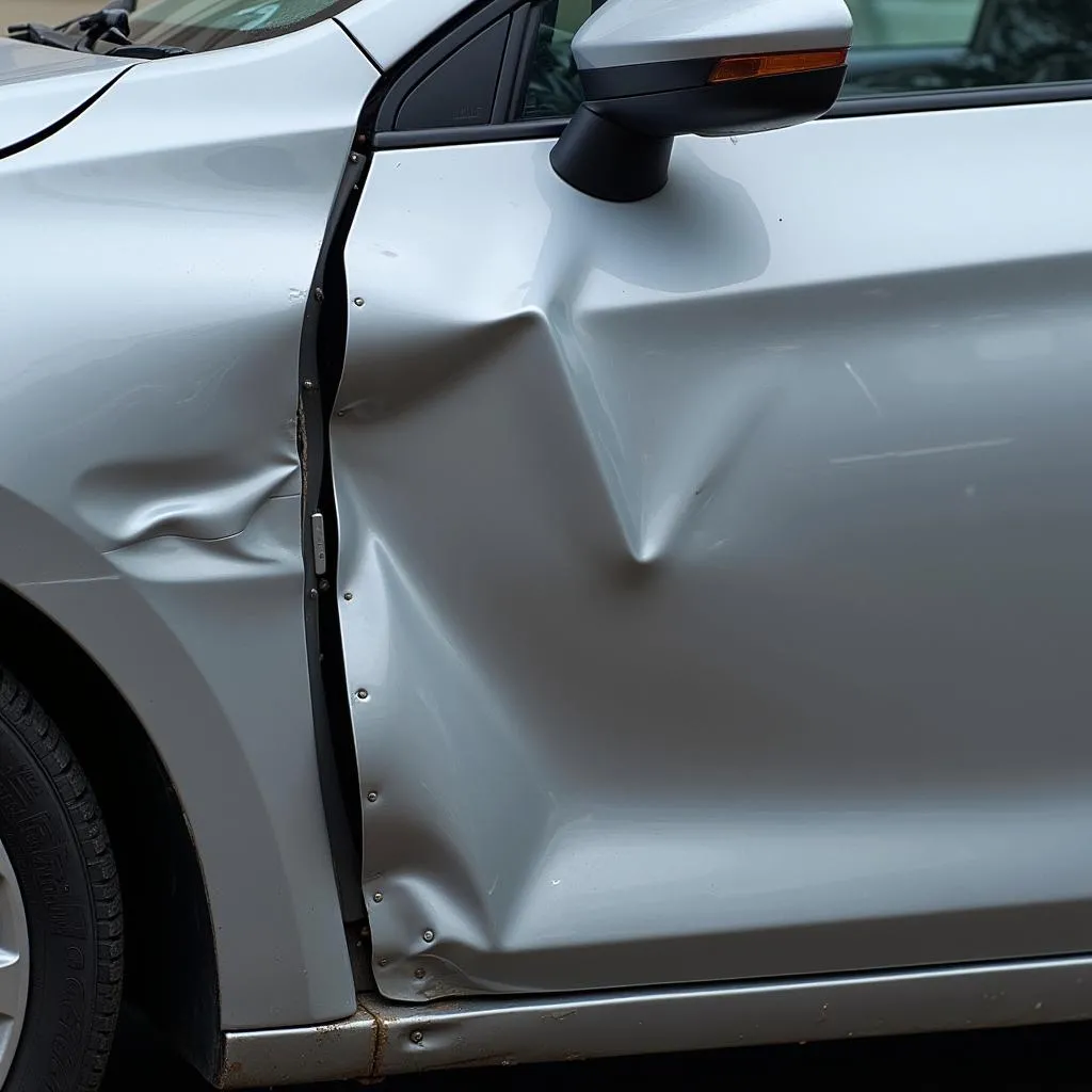 Car Door Frame Damage After Collision