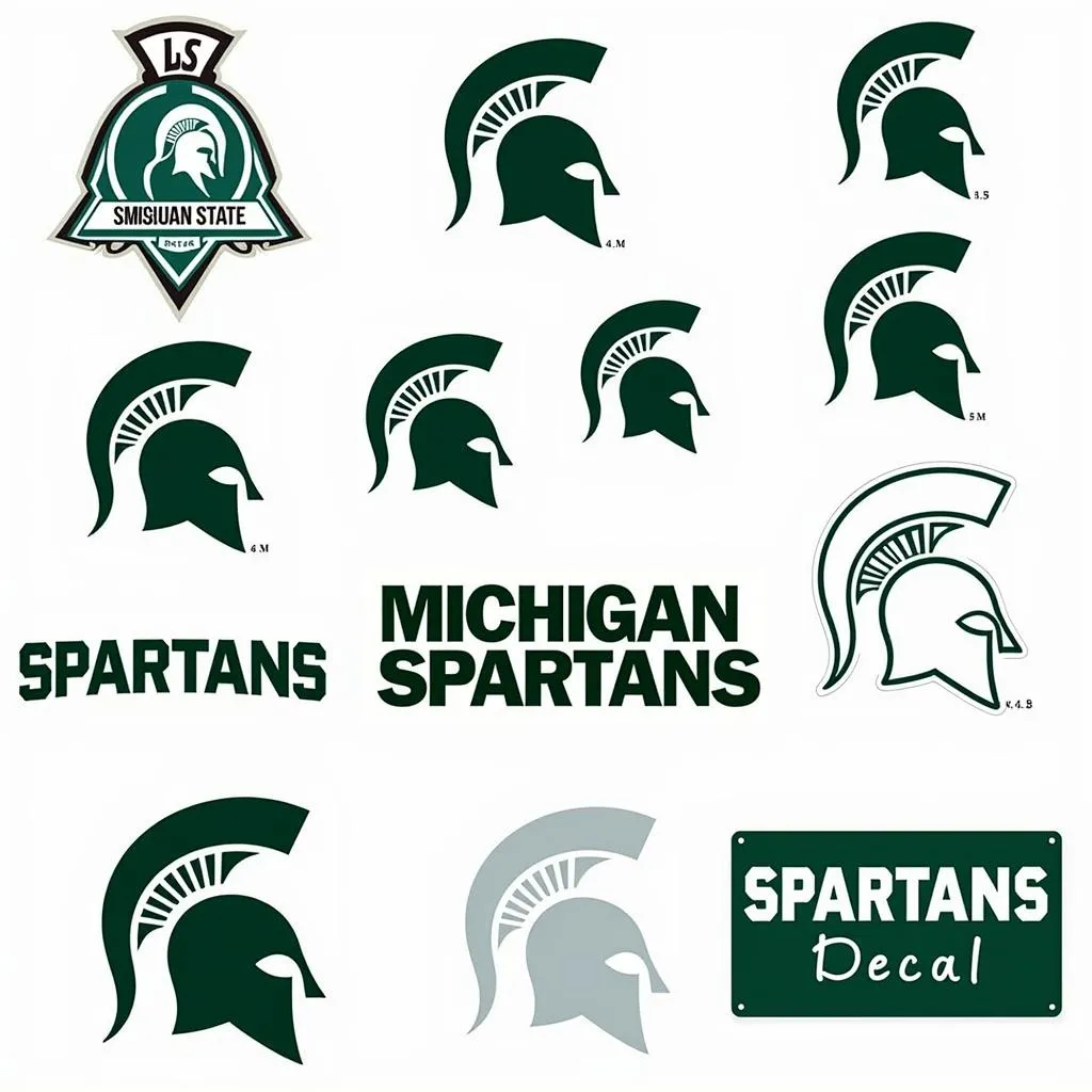 Various types of car decals featuring the Michigan State Spartans logo