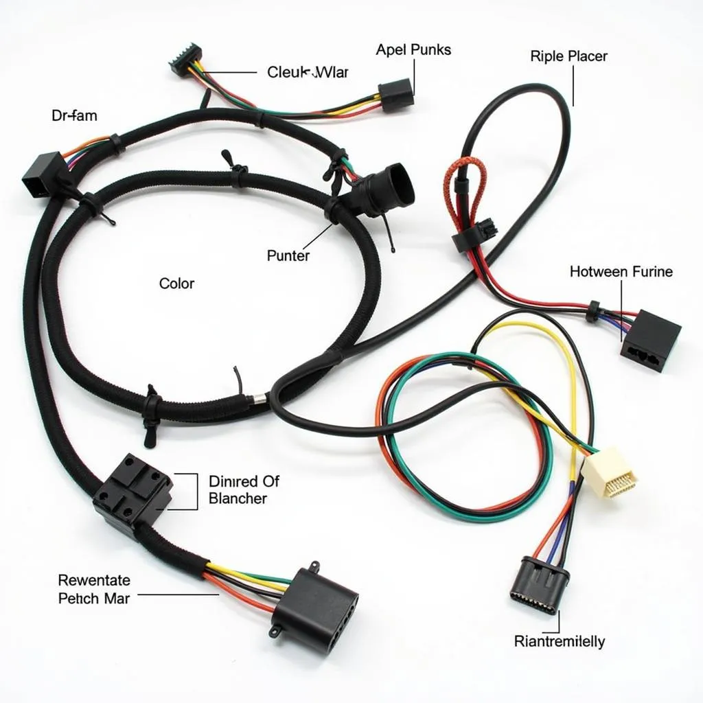 Close-up of DME connectors and wiring harness