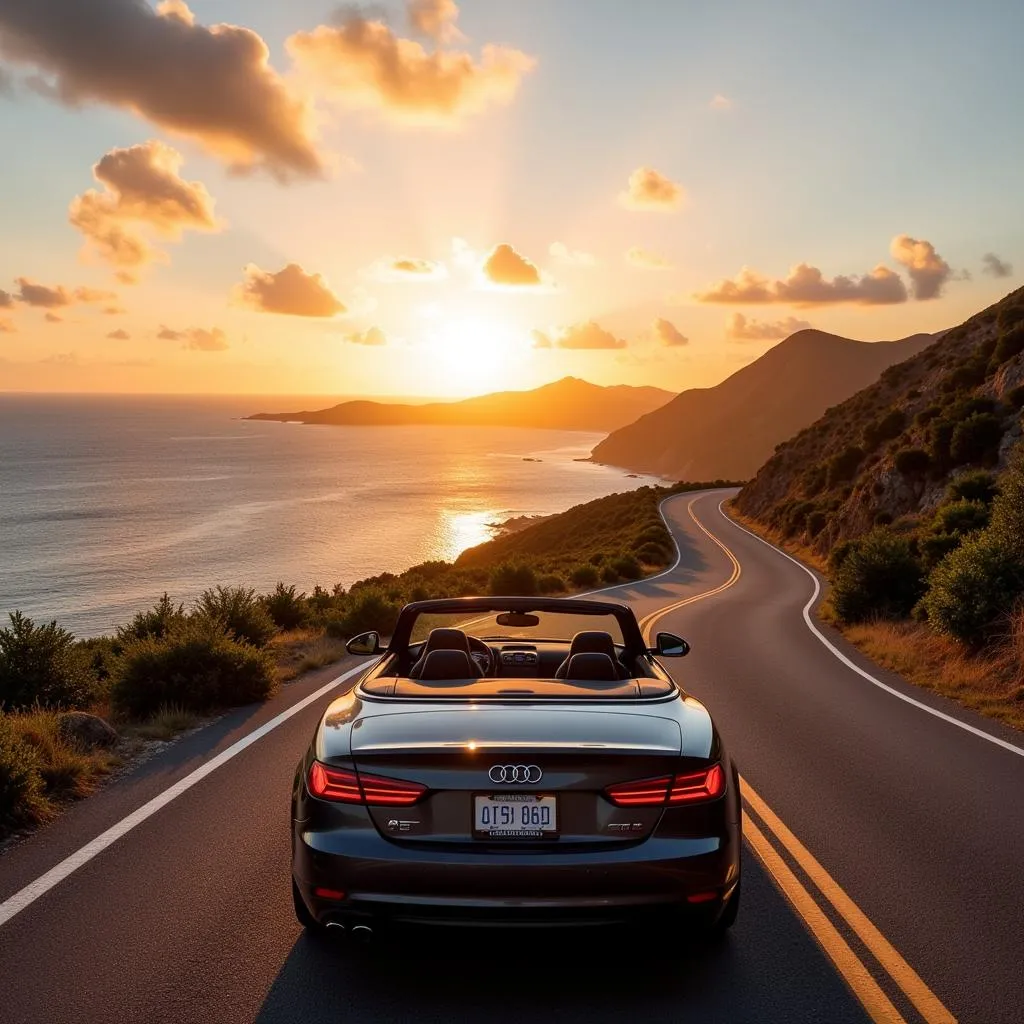 Driving on a Scenic Coastal Road in St. Maarten