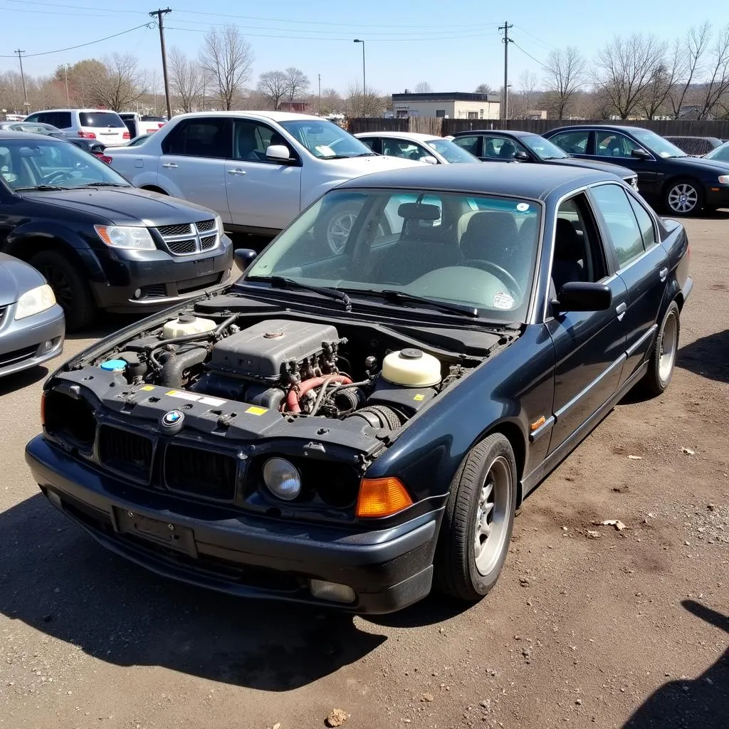 E36 Parts Car in Junkyard