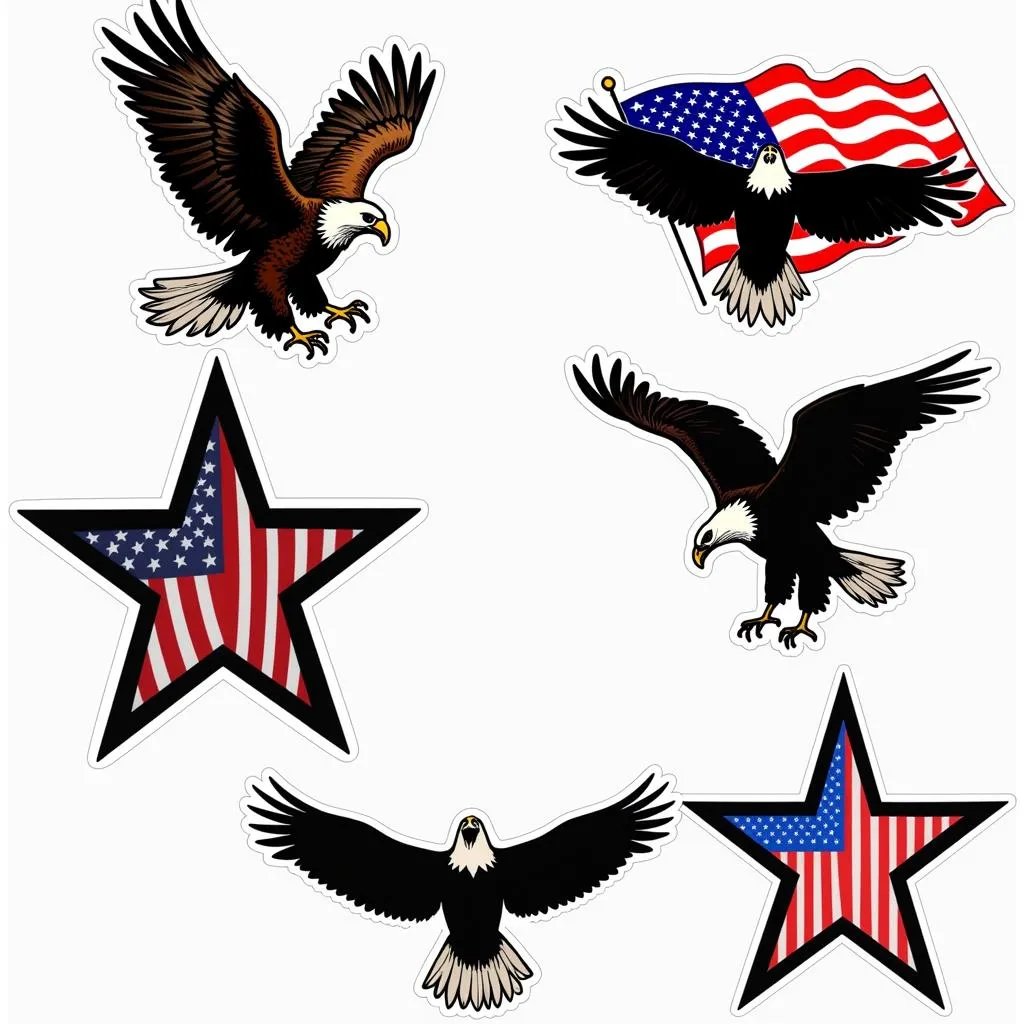 Various Eagle Car Sticker Designs