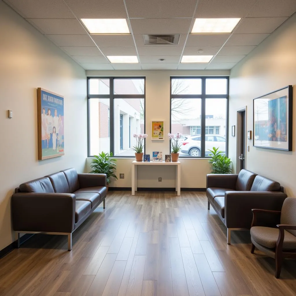 Spacious and welcoming waiting area at Ellis Urgent Care