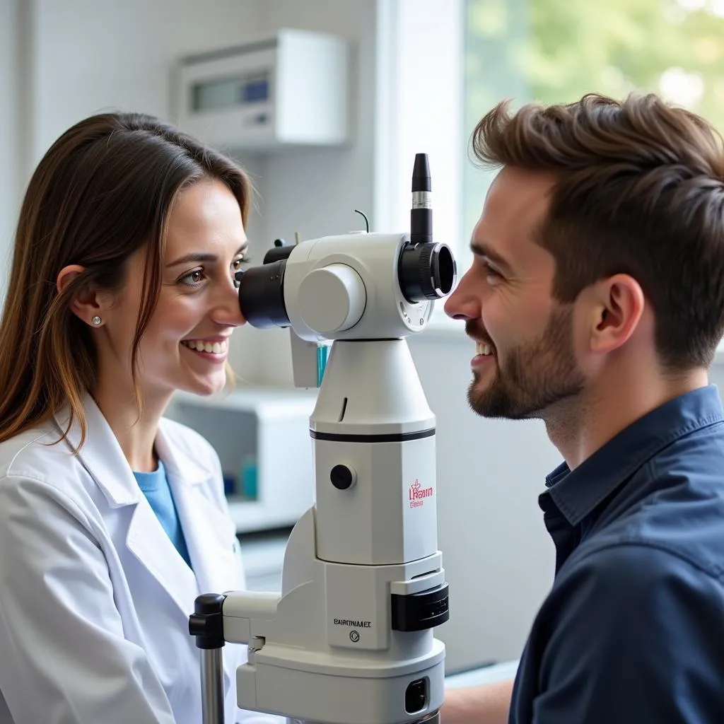 Eye Doctor Performing an Eye Exam