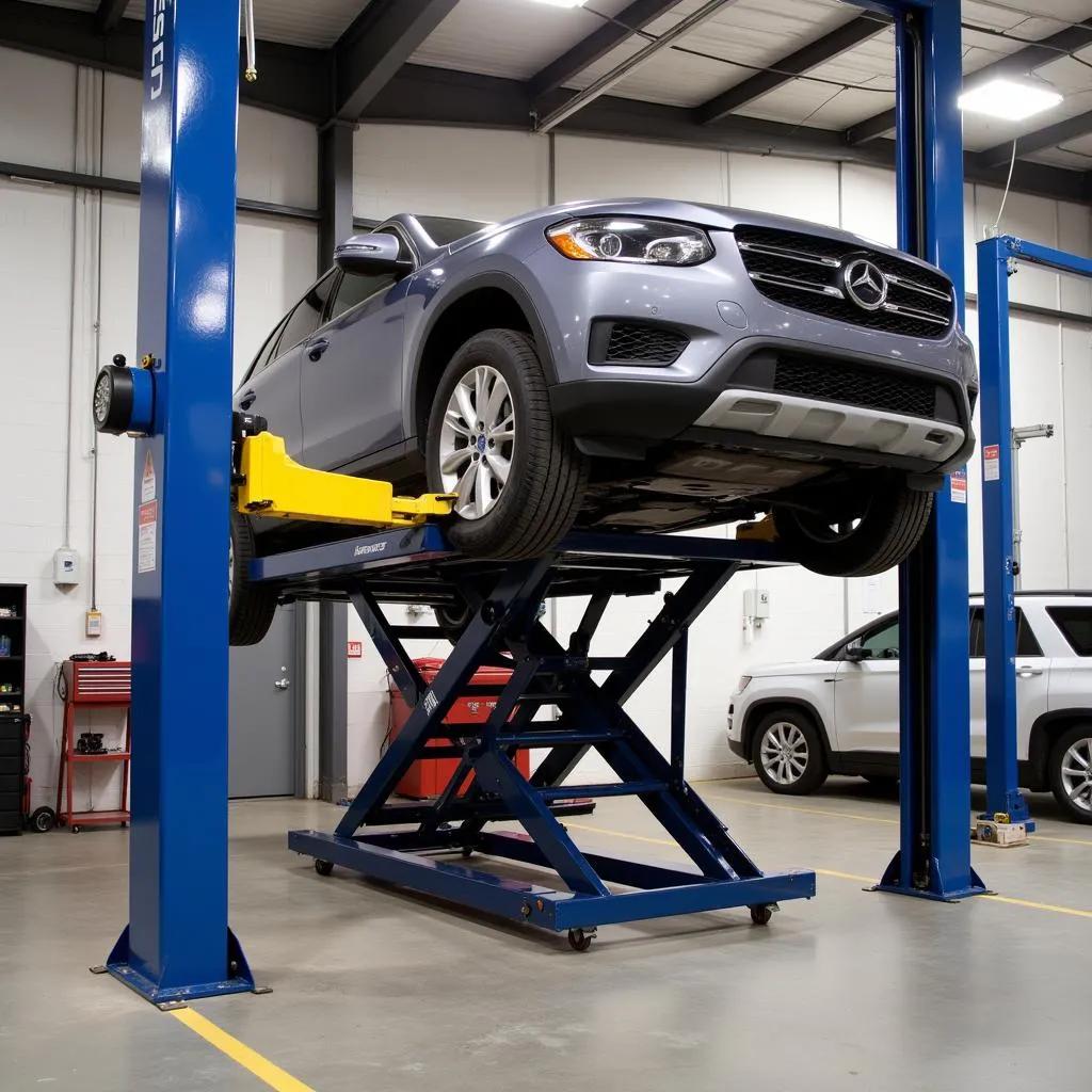 Full Rise Scissor Car Lift in Action