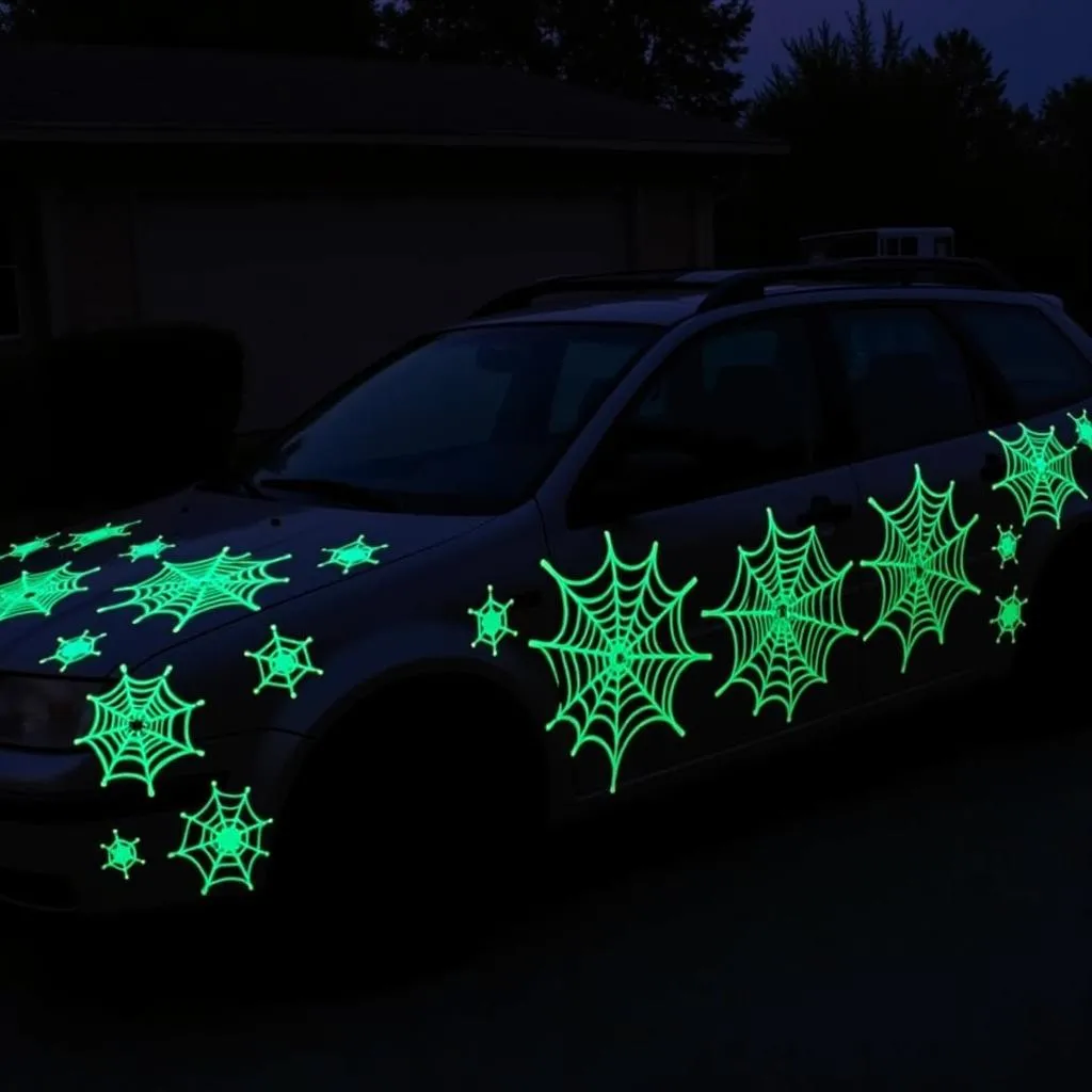 Glow-in-the-Dark Spider Web Decals