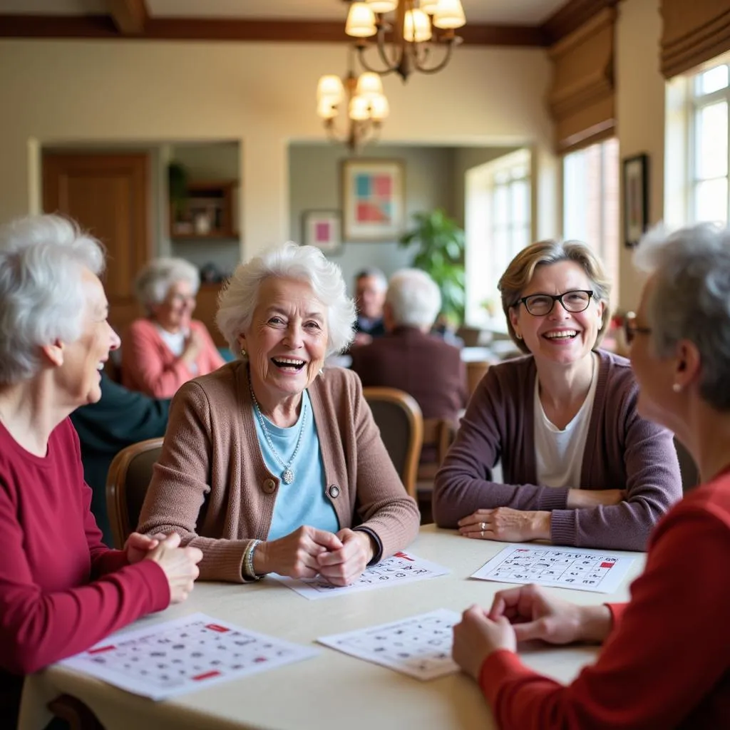 Group of Seniors Laughing During Activity