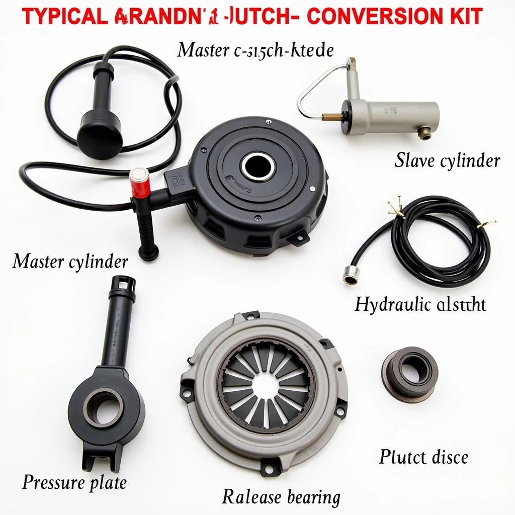 Hand clutch conversion kit components