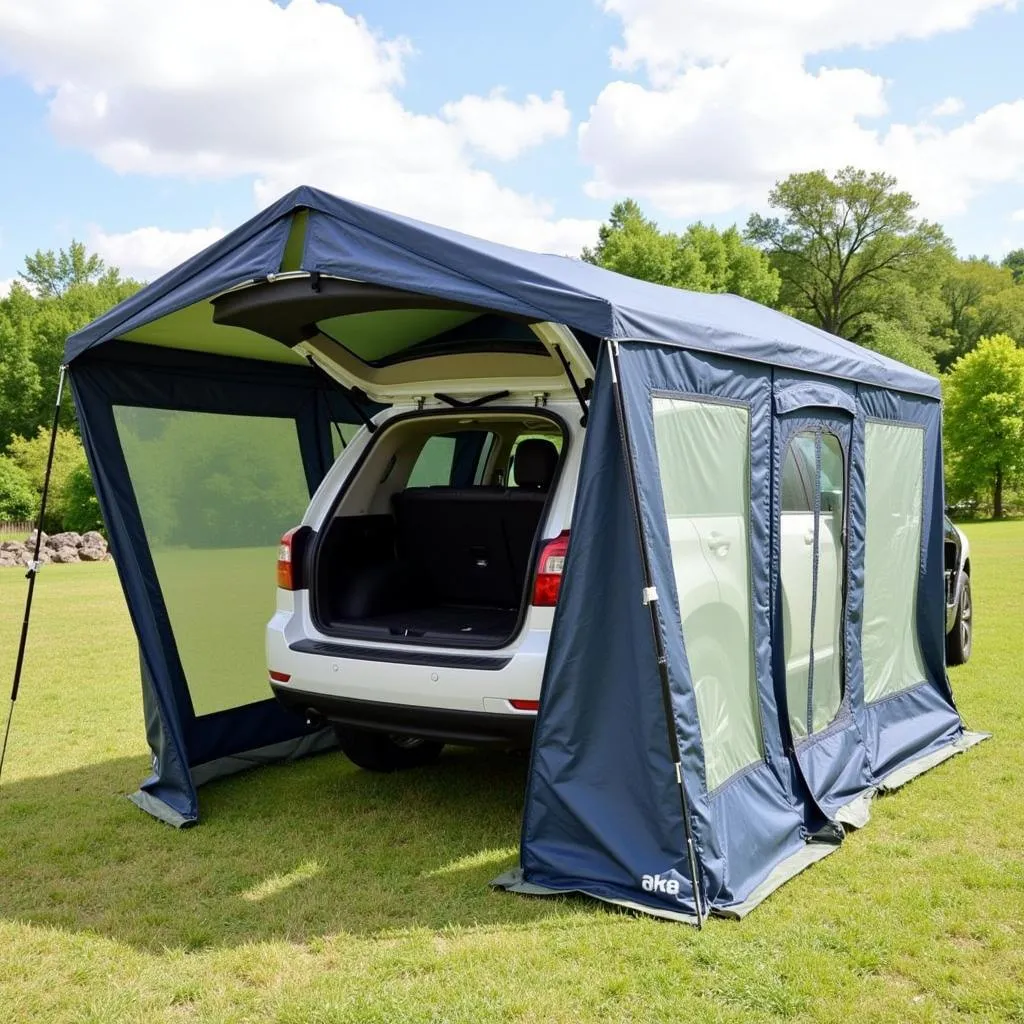 Hatchback Tent Connected to a Car