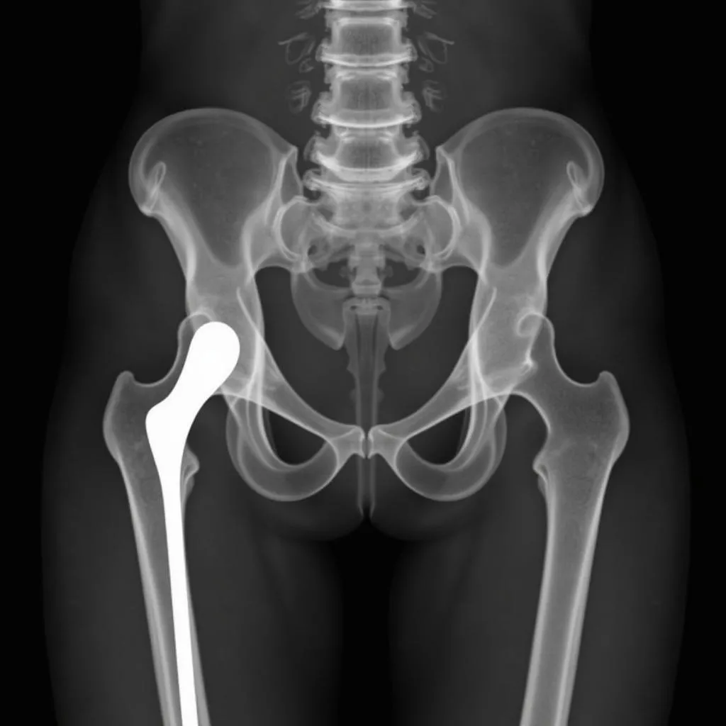 X-ray image of a hip fracture