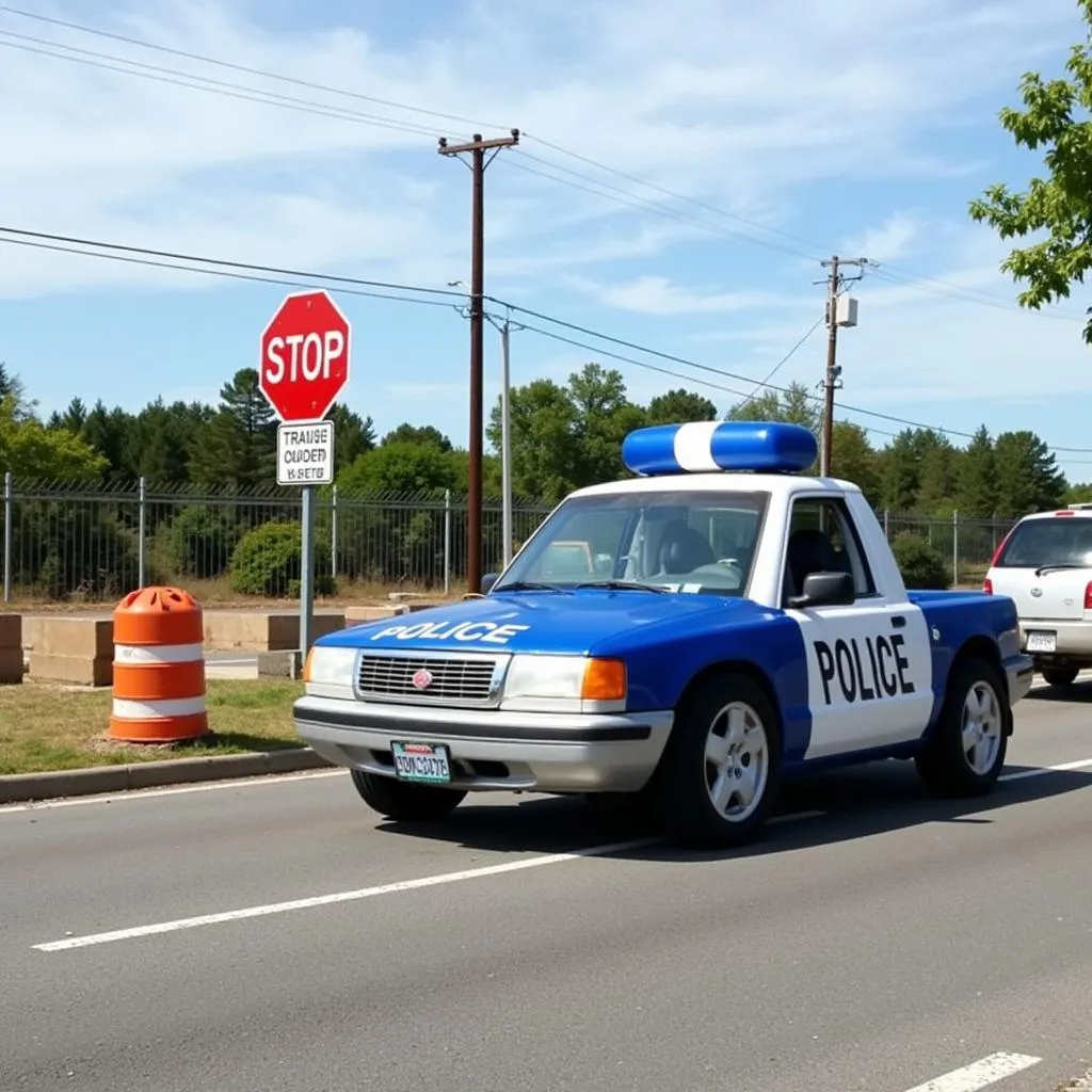 Inflatable Police Car for Traffic Control