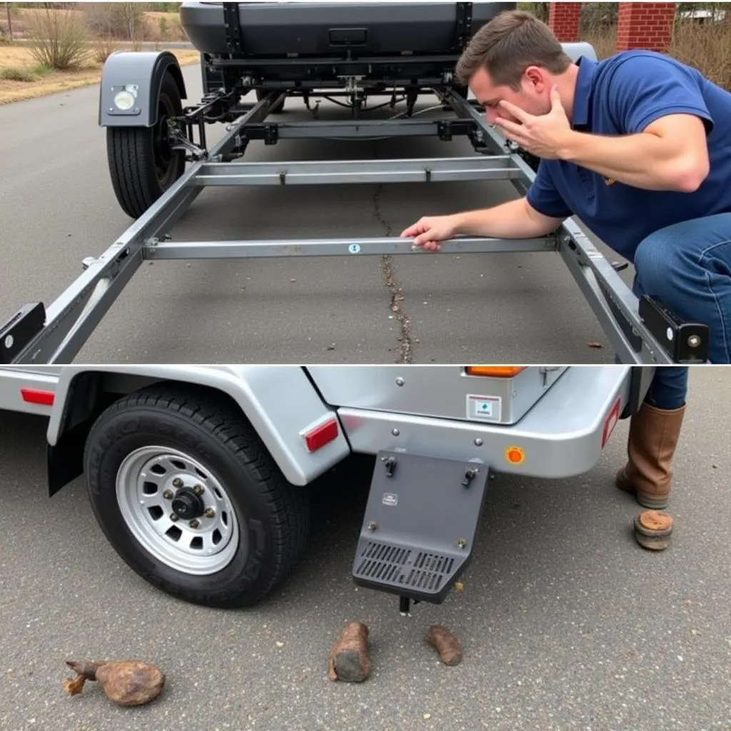 Inspecting a Used Open Car Hauler Trailer