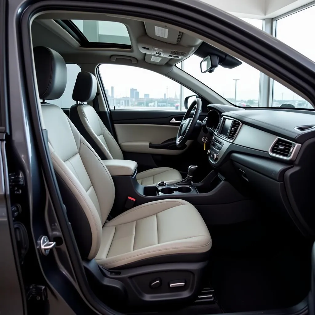 Spacious interior of a used Kia SUV