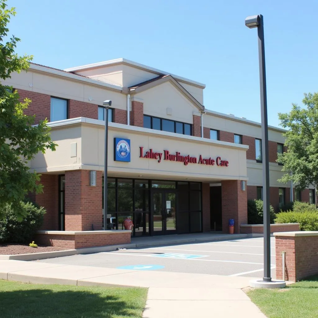 Exterior view of Lahey Burlington Acute Care building