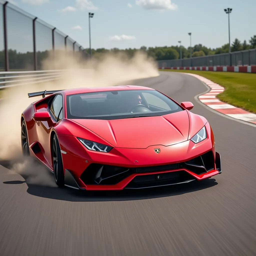 Large Lamborghini Remote Control Car Racing on a Track