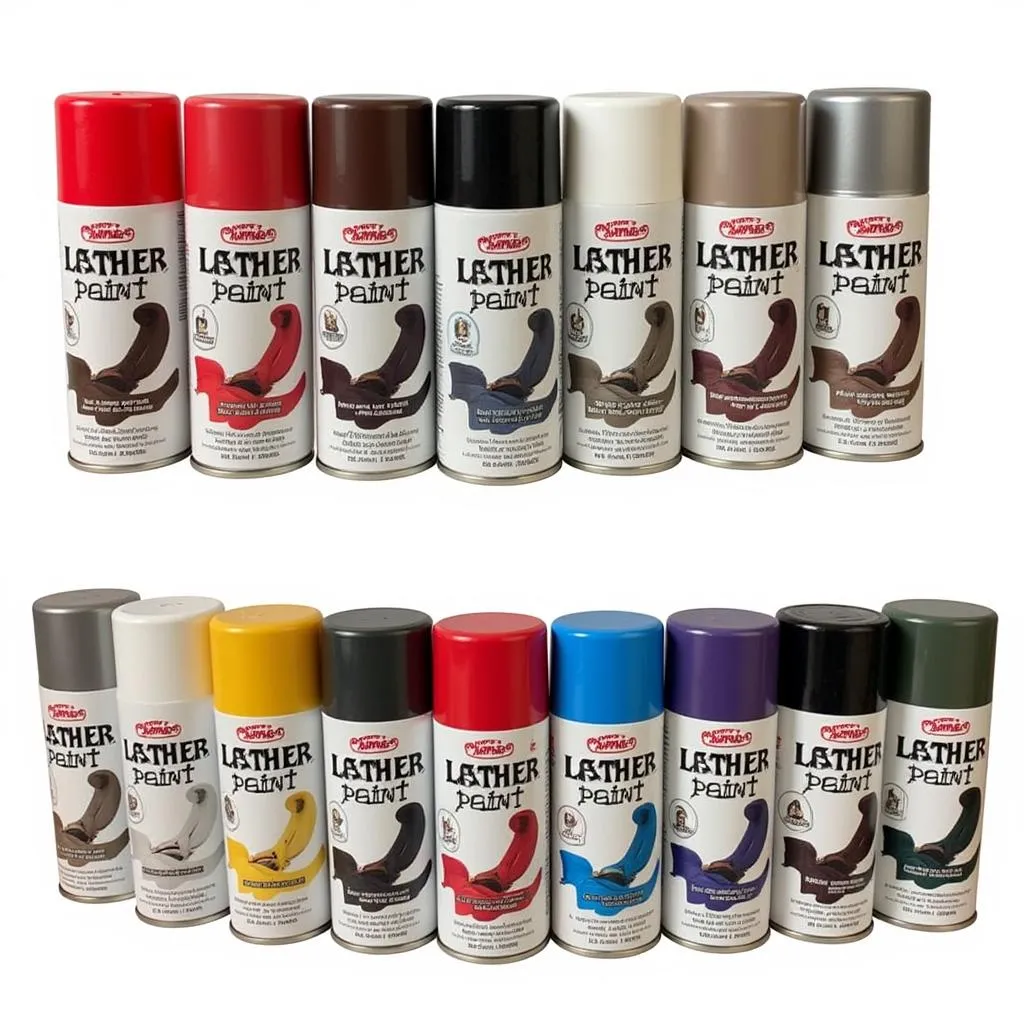 Leather Spray Paint Color Swatches