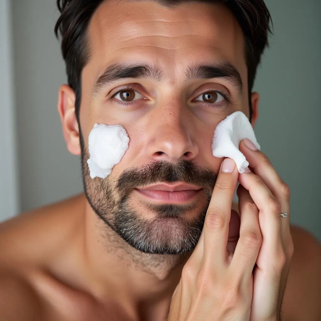 Man Washing Face