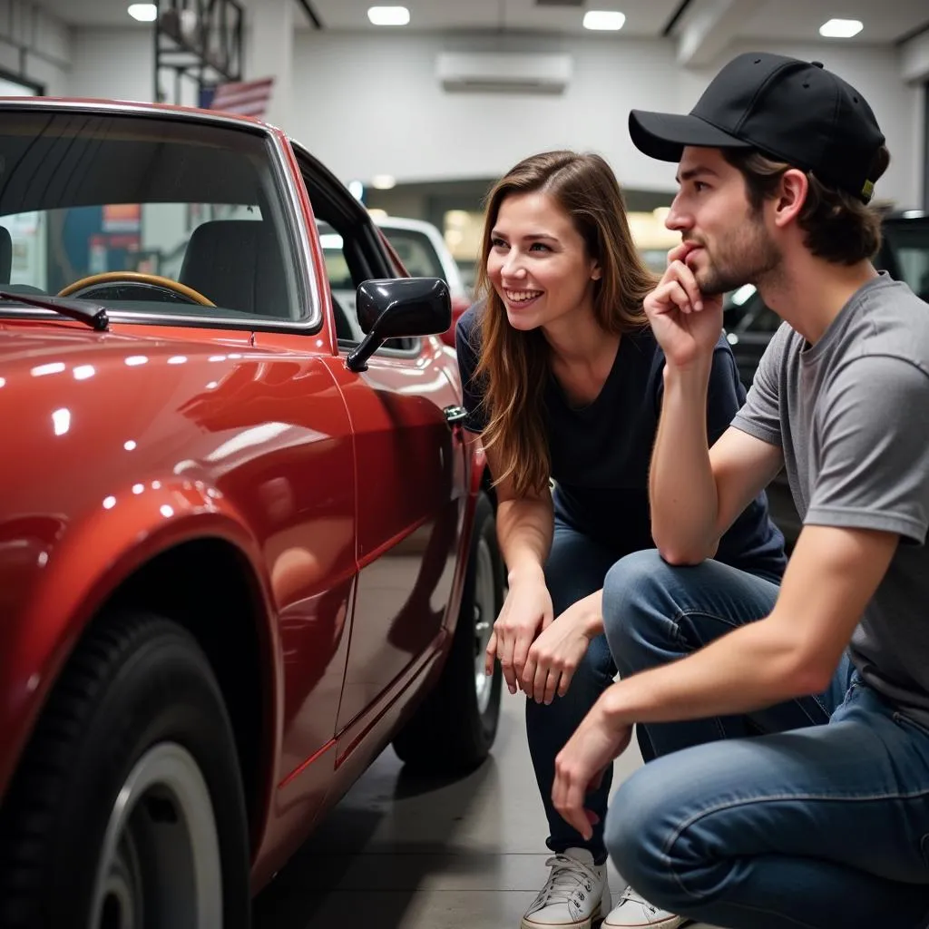 Enthusiasts Engaging at Mike Yore Car Show