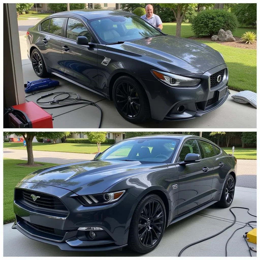 Mobile car detailing in progress