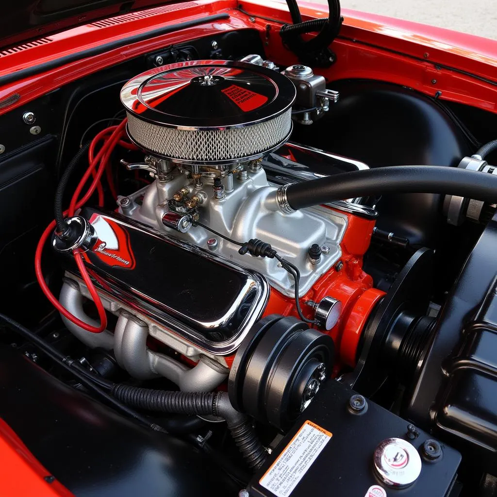 Chrome Air Cleaner in a Classic Muscle Car