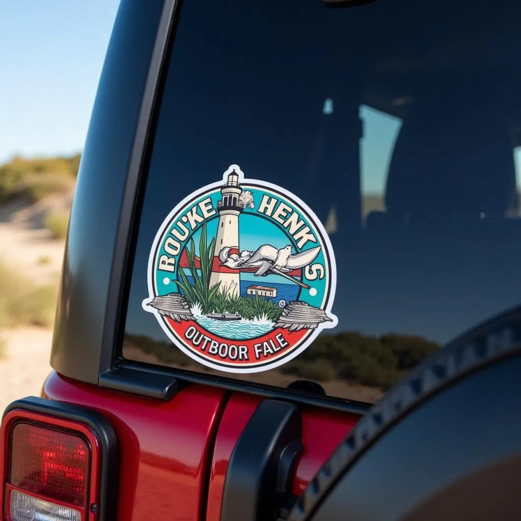 OBX car sticker displayed prominently on a Jeep Wrangler