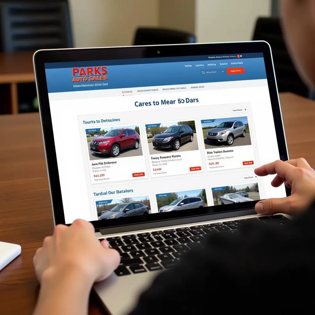 Searching for Used Cars on Parks Auto Sales Website