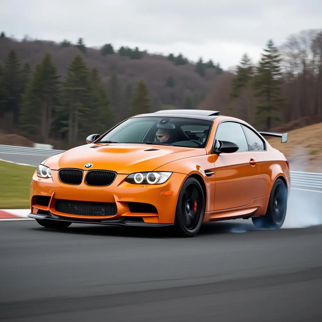 BMW M3 E92 on Racetrack