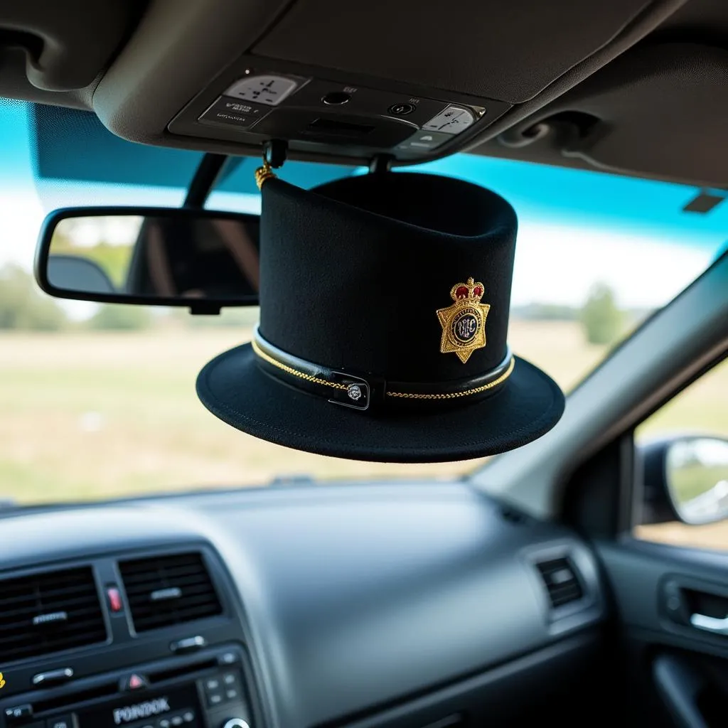 Patrol Car Interior with Campaign Hat Holder