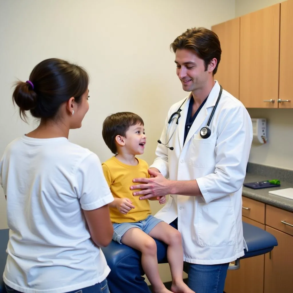 Pediatrician Examining a Child