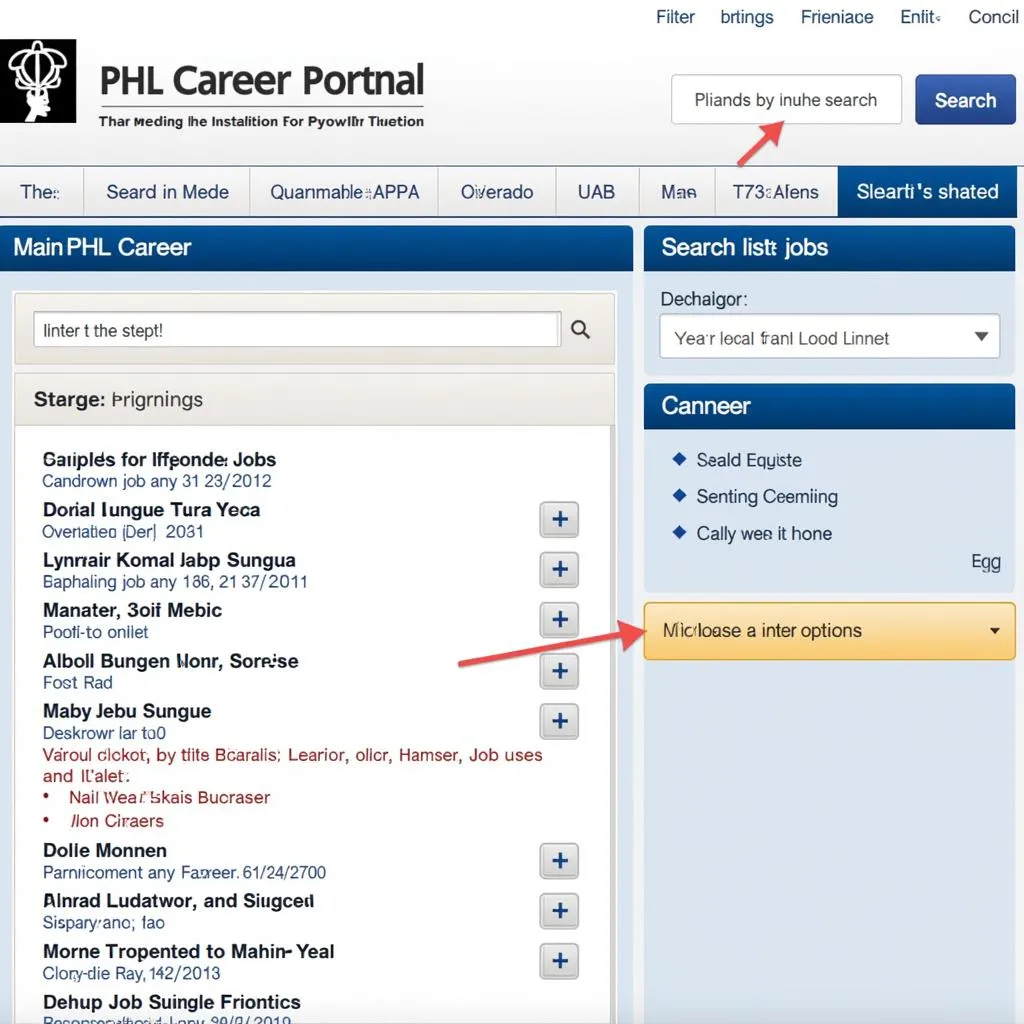 PHL Career Portal Job Search Screenshot