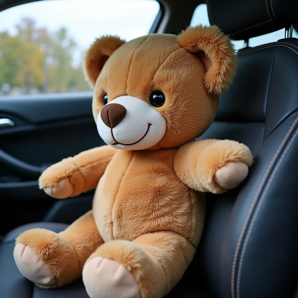 Plush Car Teddy Bear Sitting in a Car