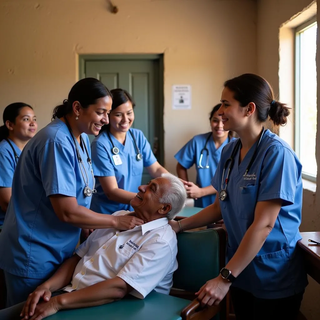 Presbyterian medical volunteers working in a rural clinic