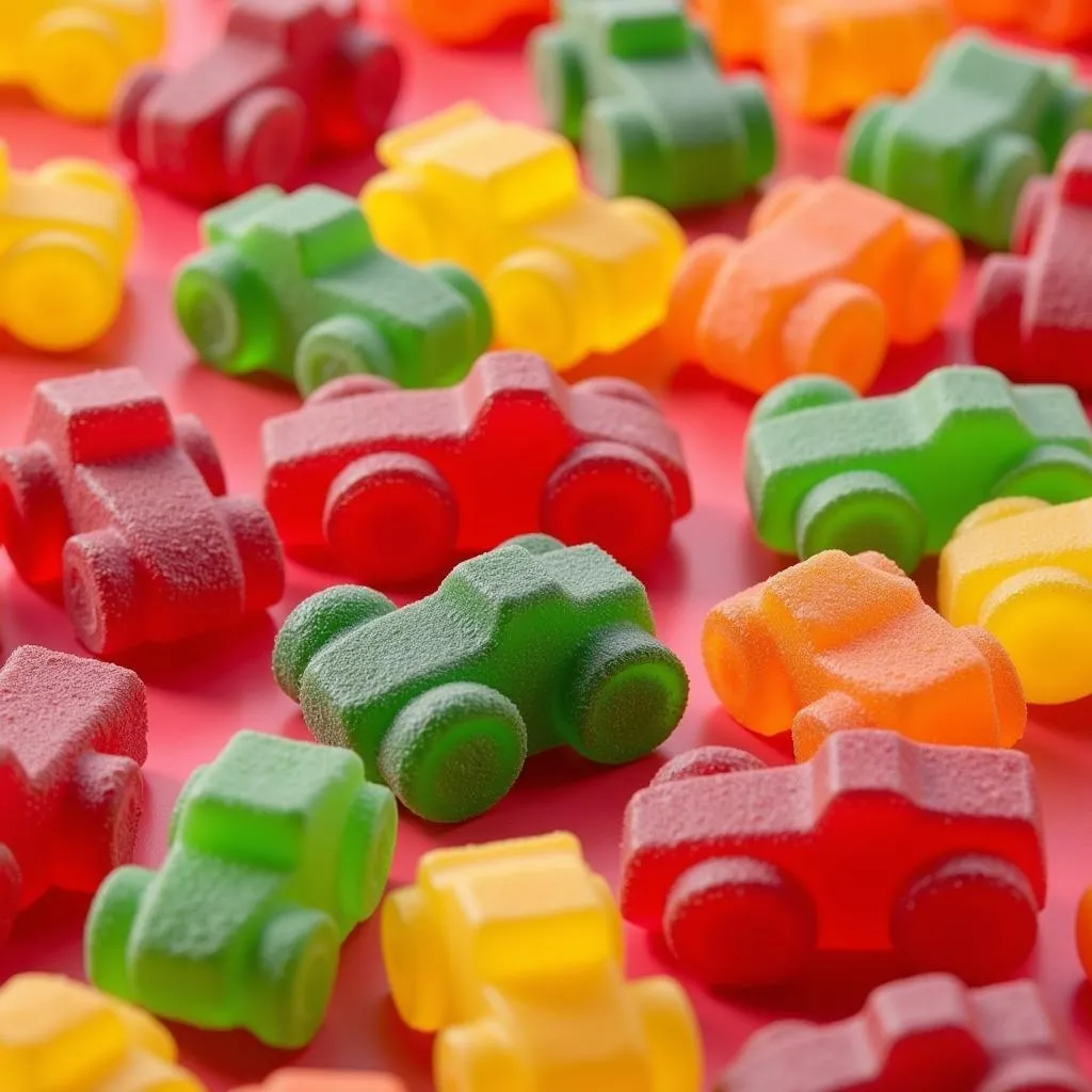 Assortment of Race Car Gummies