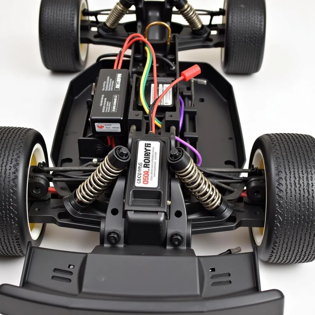 Close-up of 1/12 RC Car Components