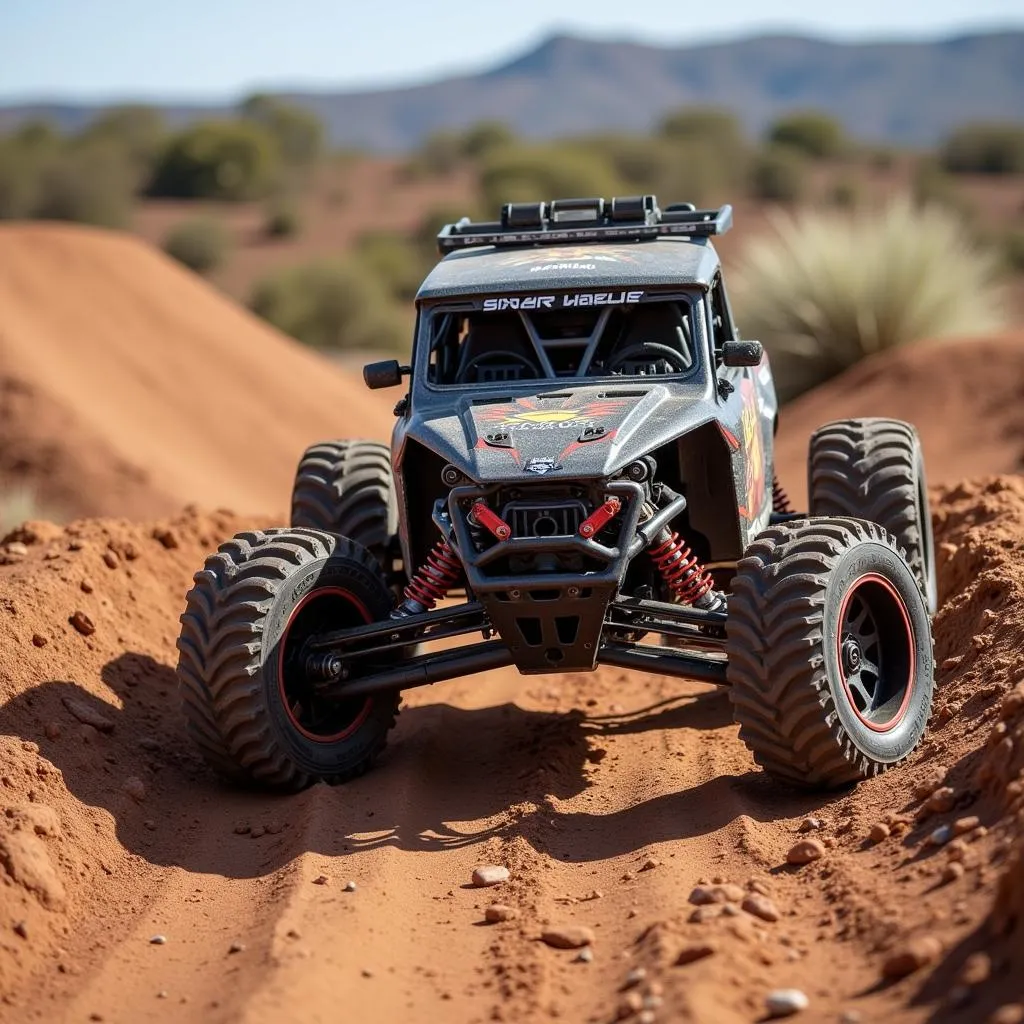 RC Car with Custom Wheels Off-Road