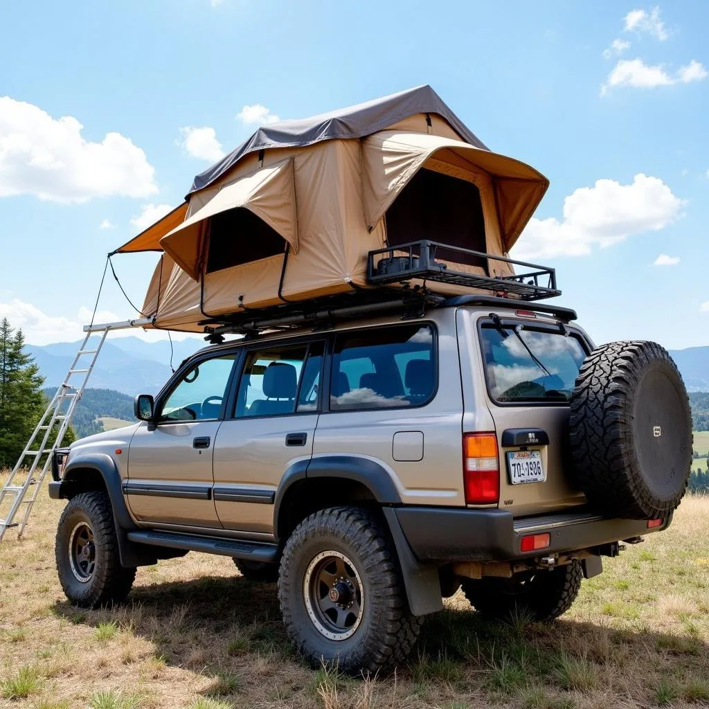 Rooftop Tent Setup on an SUV