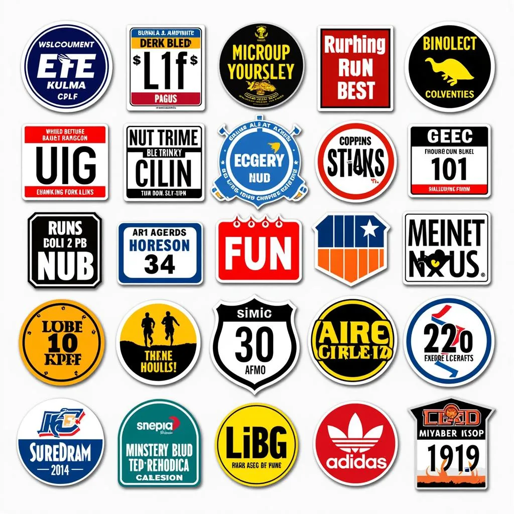 Various Running Sticker Designs for Cars